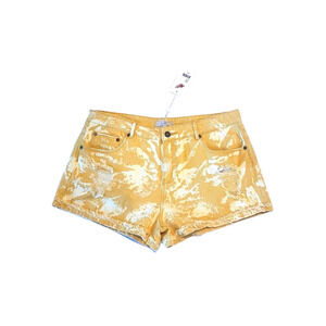 Chelsea & Violet Shorts Distressed Denim High Rise Yellow/White Women's Size 31